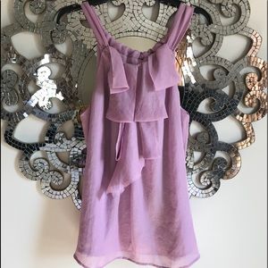 Ann Taylor Loft Pink Lined sheer tissue tank.